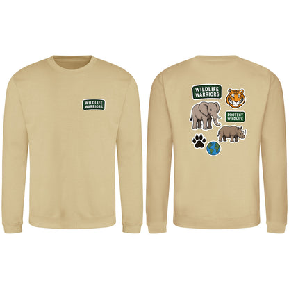 Wildlife Warriors Adult Sweatshirt - Badges of the Wild Desert Sand colour variant image