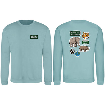 Wildlife Warriors Adult Sweatshirt - Badges of the Wild Seafoam colour variant image