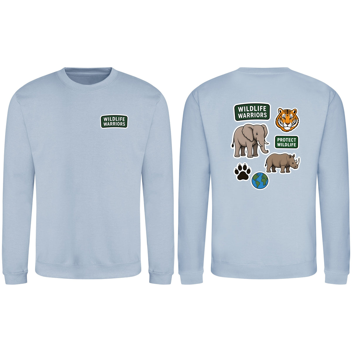Wildlife Warriors Adult Sweatshirt - Badges of the Wild Sky Blue colour variant image
