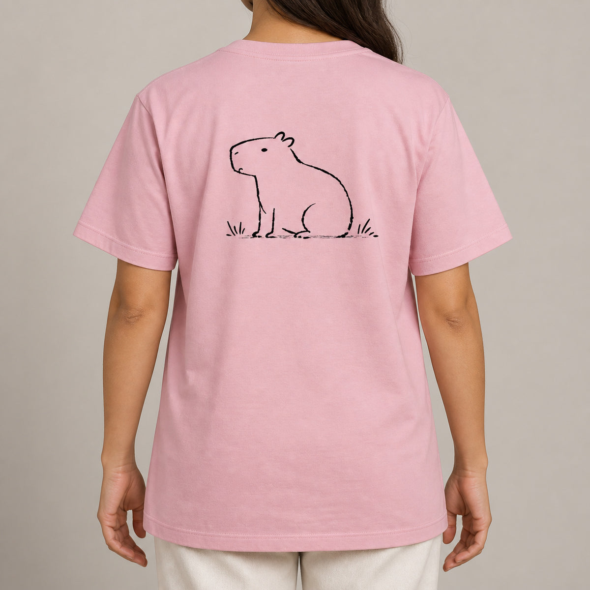 Calm Capybara Adult Unisex T-shirt from the Wild Lines Range lead image