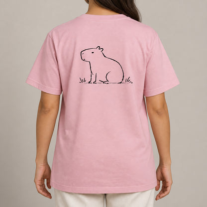 Calm Capybara Adult Unisex T-shirt from the Wild Lines Range lead image