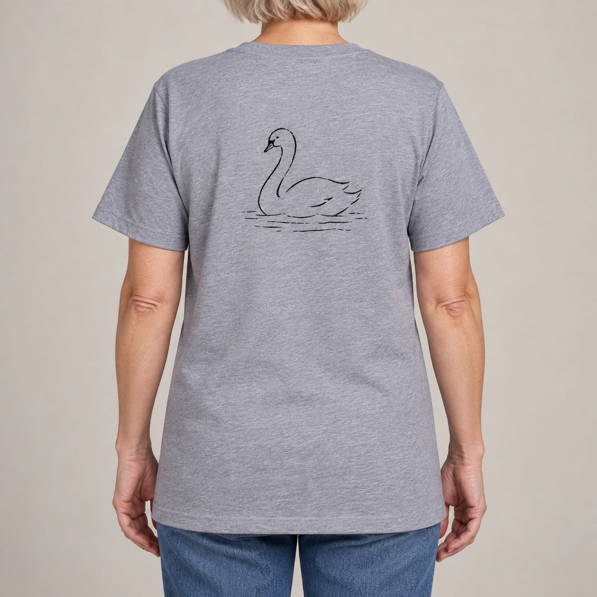 Gliding Swan Adult Unisex T-shirt from the Wild Lines Range lead image