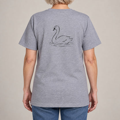 Gliding Swan Adult Unisex T-shirt from the Wild Lines Range lead image