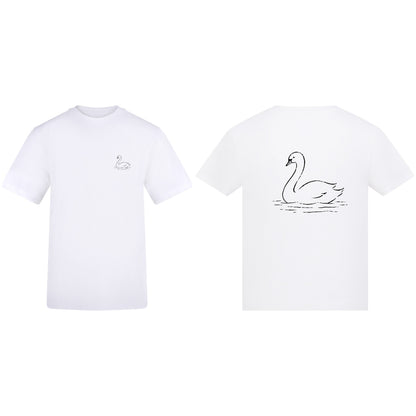 Gliding Swan Adult Unisex T-shirt from the Wild Lines Range Arctic White colour variant image