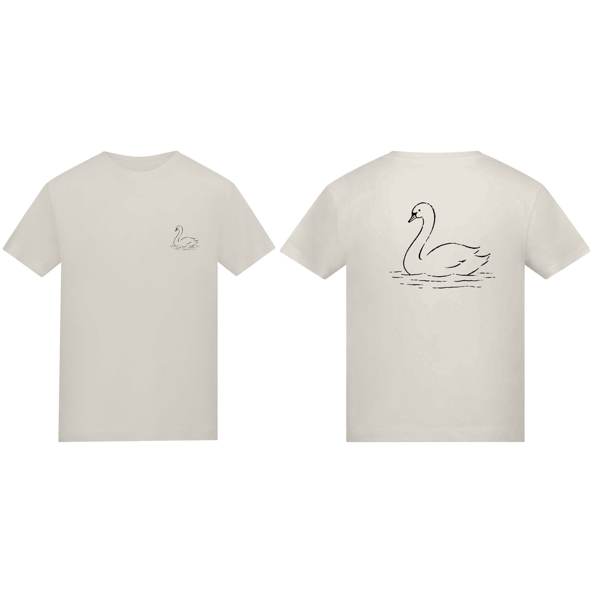Gliding Swan Adult Unisex T-shirt from the Wild Lines Range Natural Stone colour variant image