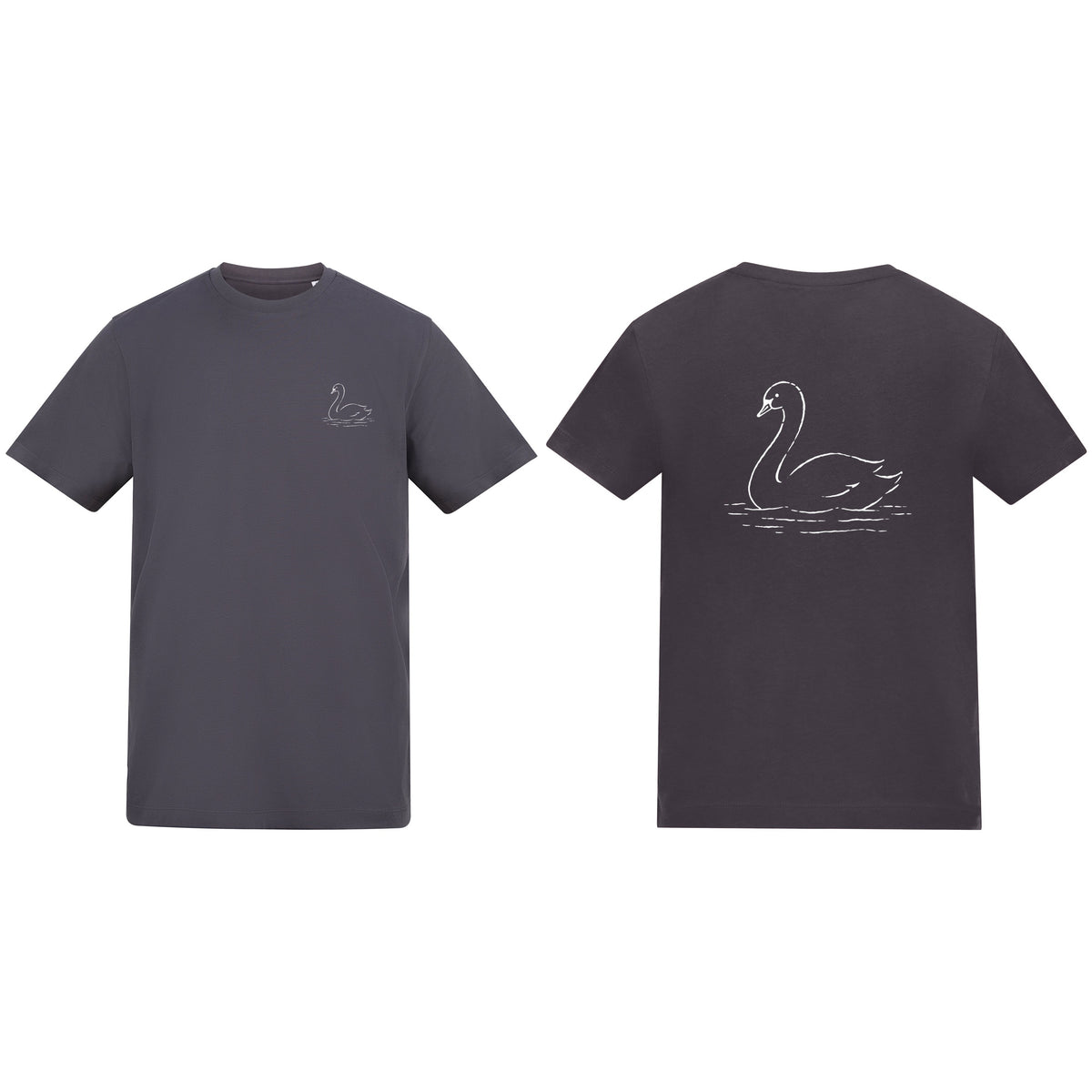 Gliding Swan Adult Unisex T-shirt from the Wild Lines Range Solid Charcoal colour variant image