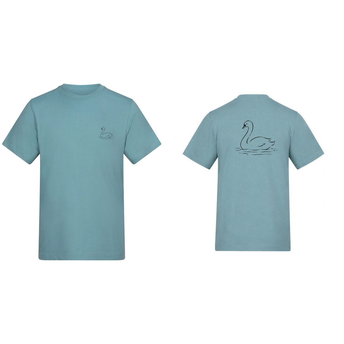 Gliding Swan Adult Unisex T-shirt from the Wild Lines Range Seafoam colour variant image