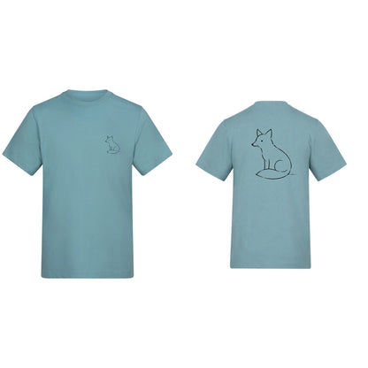 Poised Fox Adult Unisex T-shirt from the Wild Lines Range Seafoam colour variant image