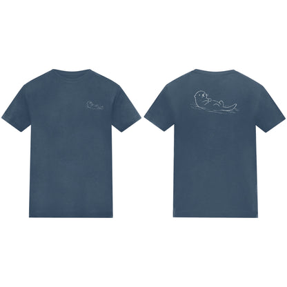 Floating Otter Adult Unisex T-shirt from the Wild Lines Range