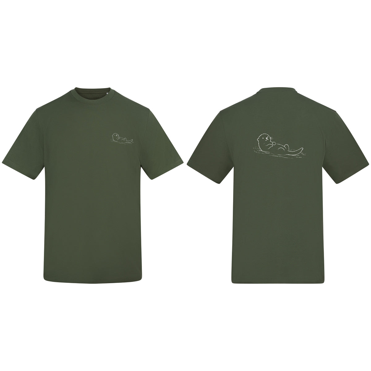 Floating Otter Adult Unisex T-shirt from the Wild Lines Range