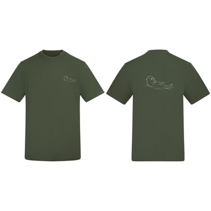 Floating Otter Adult Unisex T-shirt from the Wild Lines Range