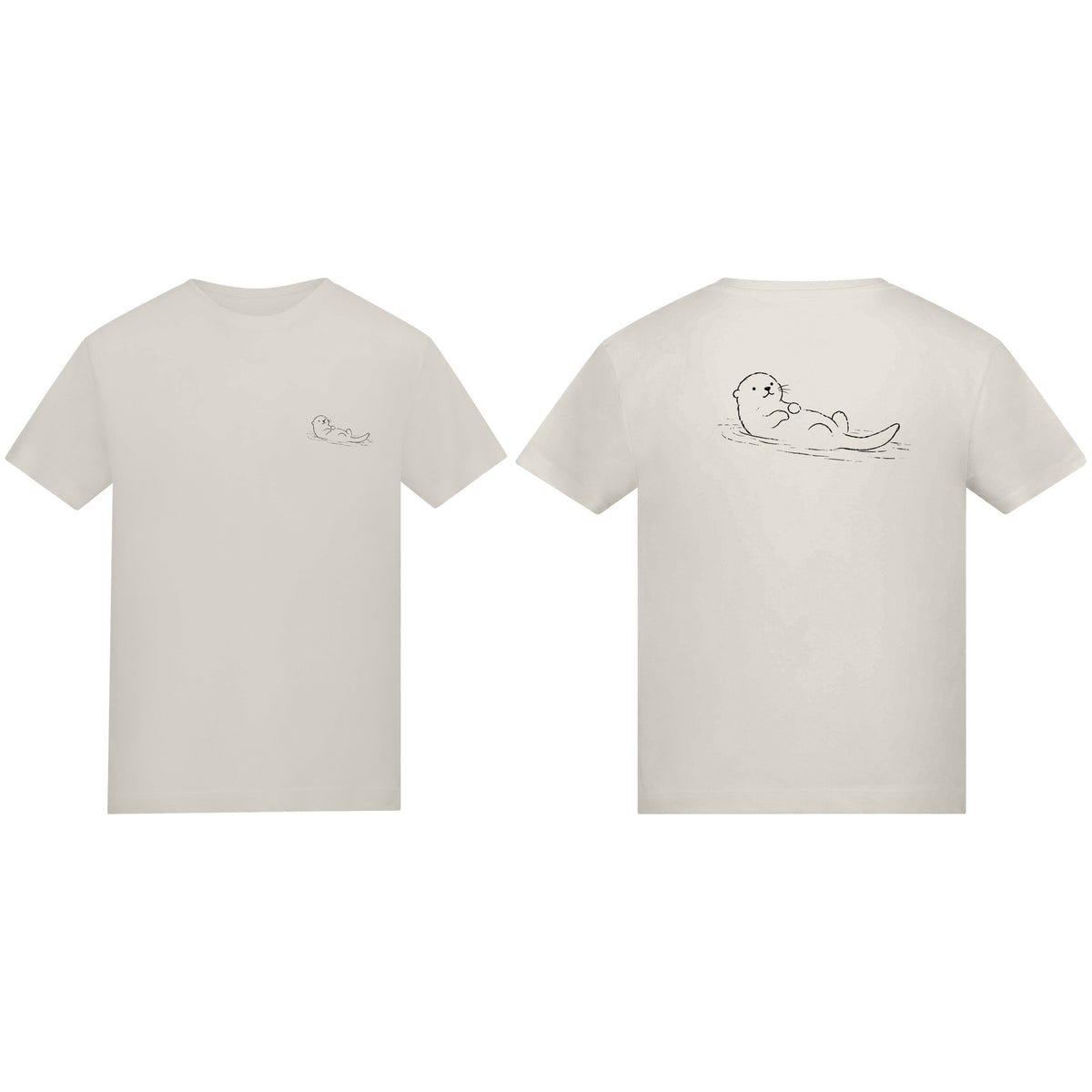 Floating Otter Adult Unisex T-shirt from the Wild Lines Range