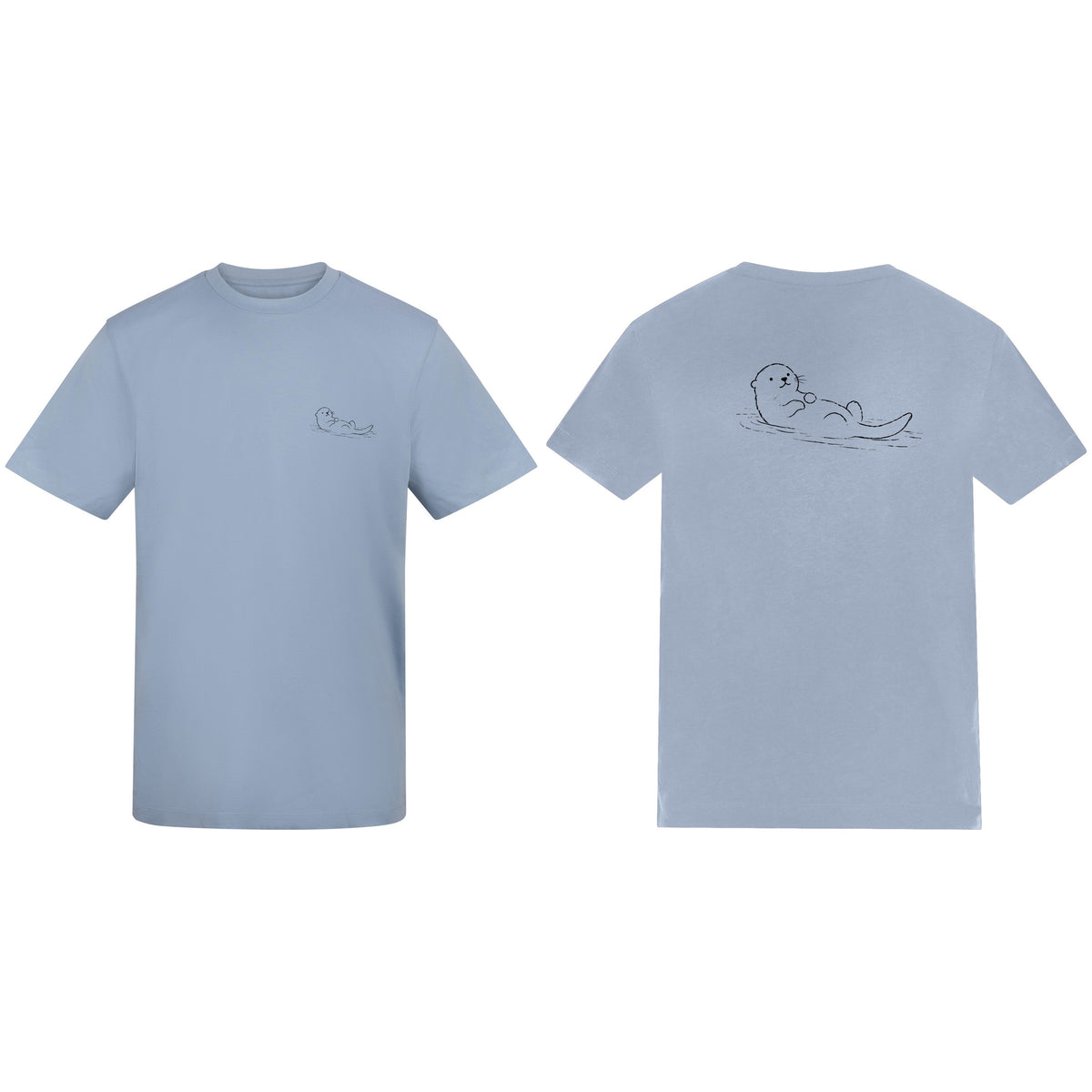 Floating Otter Adult Unisex T-shirt from the Wild Lines Range