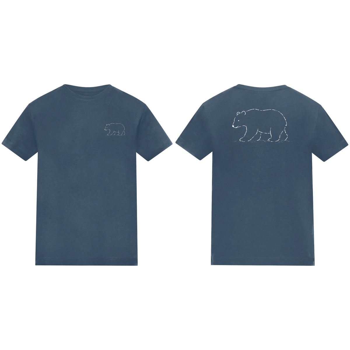 Roaming Bear Adult Unisex T-shirt from the Wild Lines Range Airforce Blue colour variant image