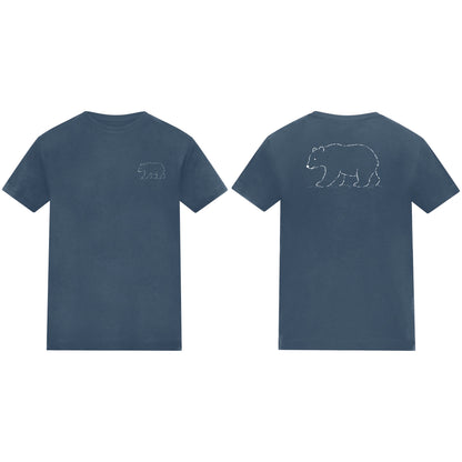 Roaming Bear Adult Unisex T-shirt from the Wild Lines Range Airforce Blue colour variant image