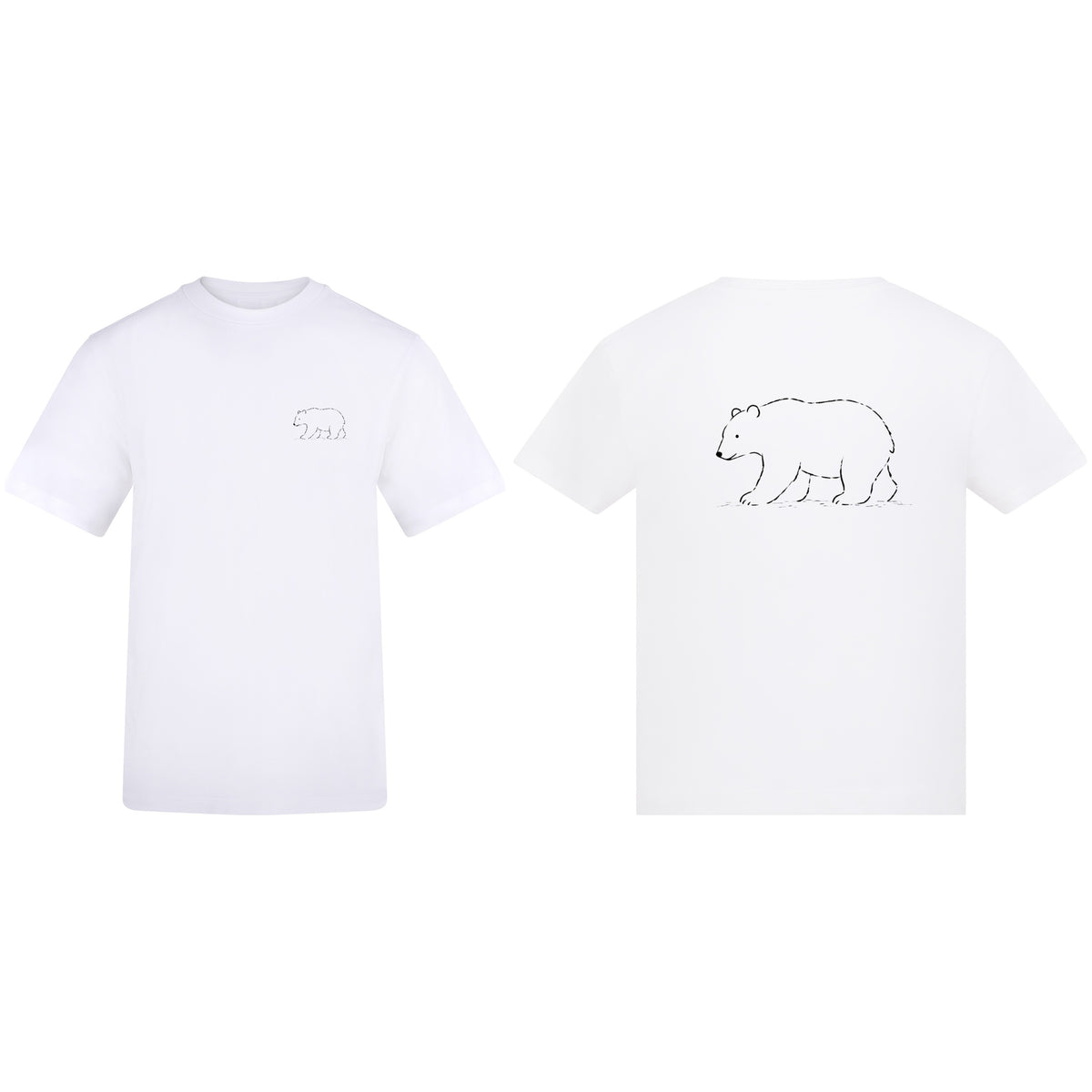 Roaming Bear Adult Unisex T-shirt from the Wild Lines Range Arctic White colour variant image