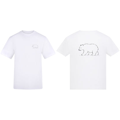 Roaming Bear Adult Unisex T-shirt from the Wild Lines Range Arctic White colour variant image