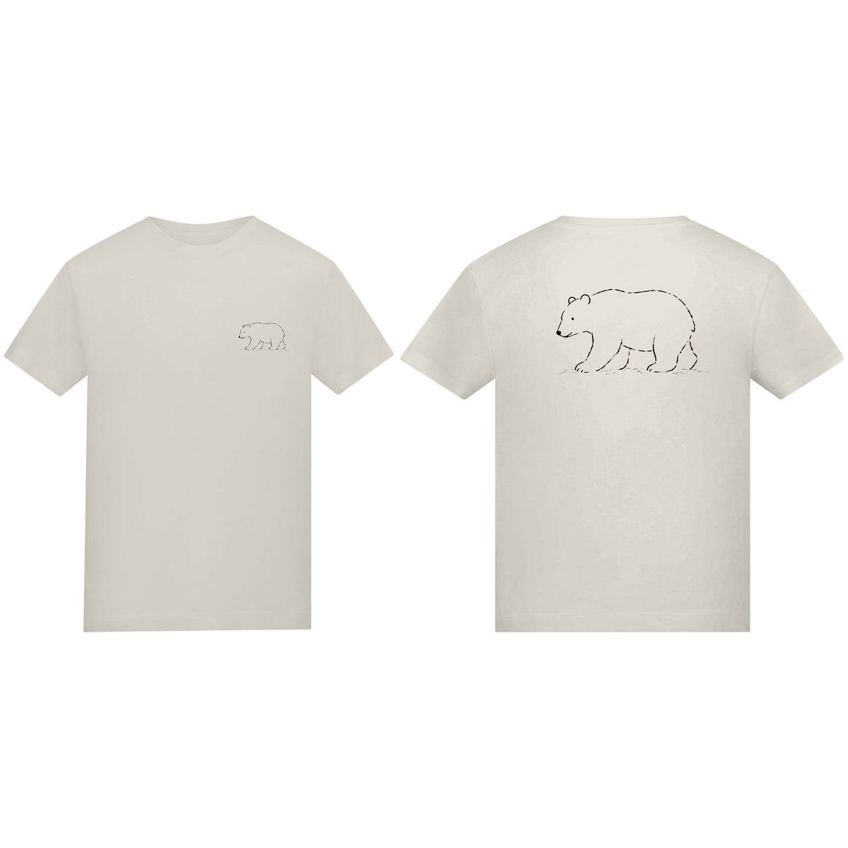 Roaming Bear Adult Unisex T-shirt from the Wild Lines Range Natural Stone colour variant image