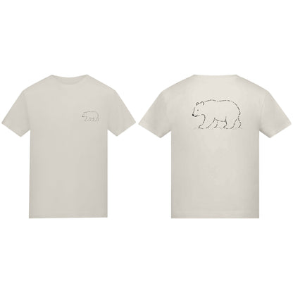 Roaming Bear Adult Unisex T-shirt from the Wild Lines Range Natural Stone colour variant image