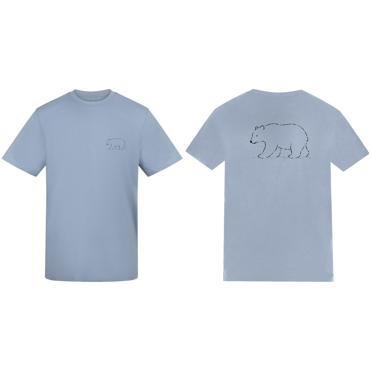 Roaming Bear Adult Unisex T-shirt from the Wild Lines Range Sky Blue colour variant image