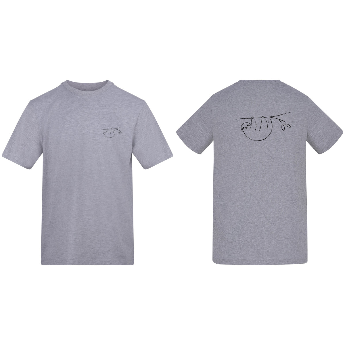 Hanging Sloth Adult Unisex T-shirt from the Wild Lines Range Heather Grey colour variant image