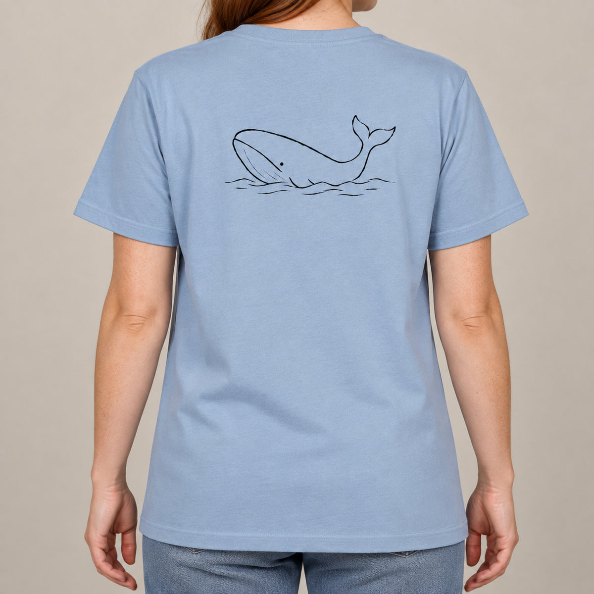 Drifting Whale Adult Unisex T-shirt from the Wild Lines Range lead image