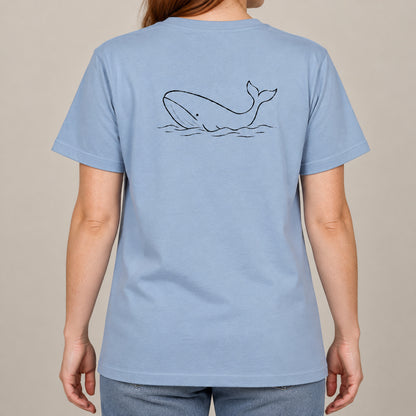 Drifting Whale Adult Unisex T-shirt from the Wild Lines Range lead image