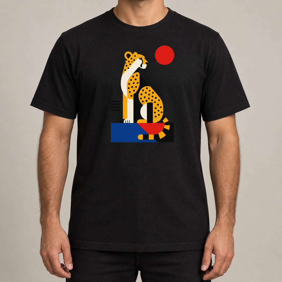 Poised Cheetah Adult Unisex T-shirt from the Modern Menagerie Range lead image