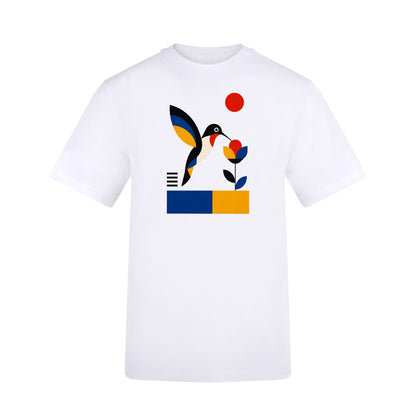 Hummingbird Bloom Adult Unisex T-shirt - Modern Menagerie Range