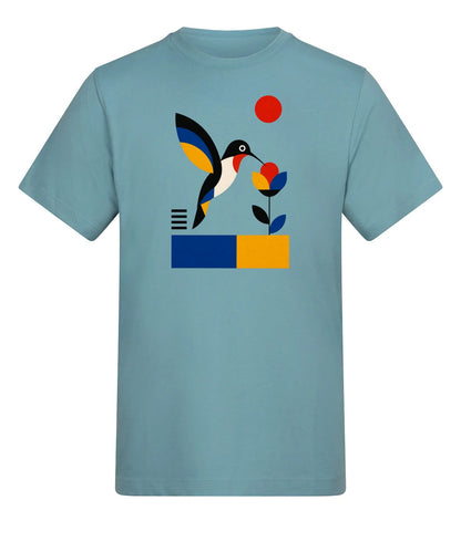 Hummingbird Bloom Adult Unisex T-shirt - Modern Menagerie Range