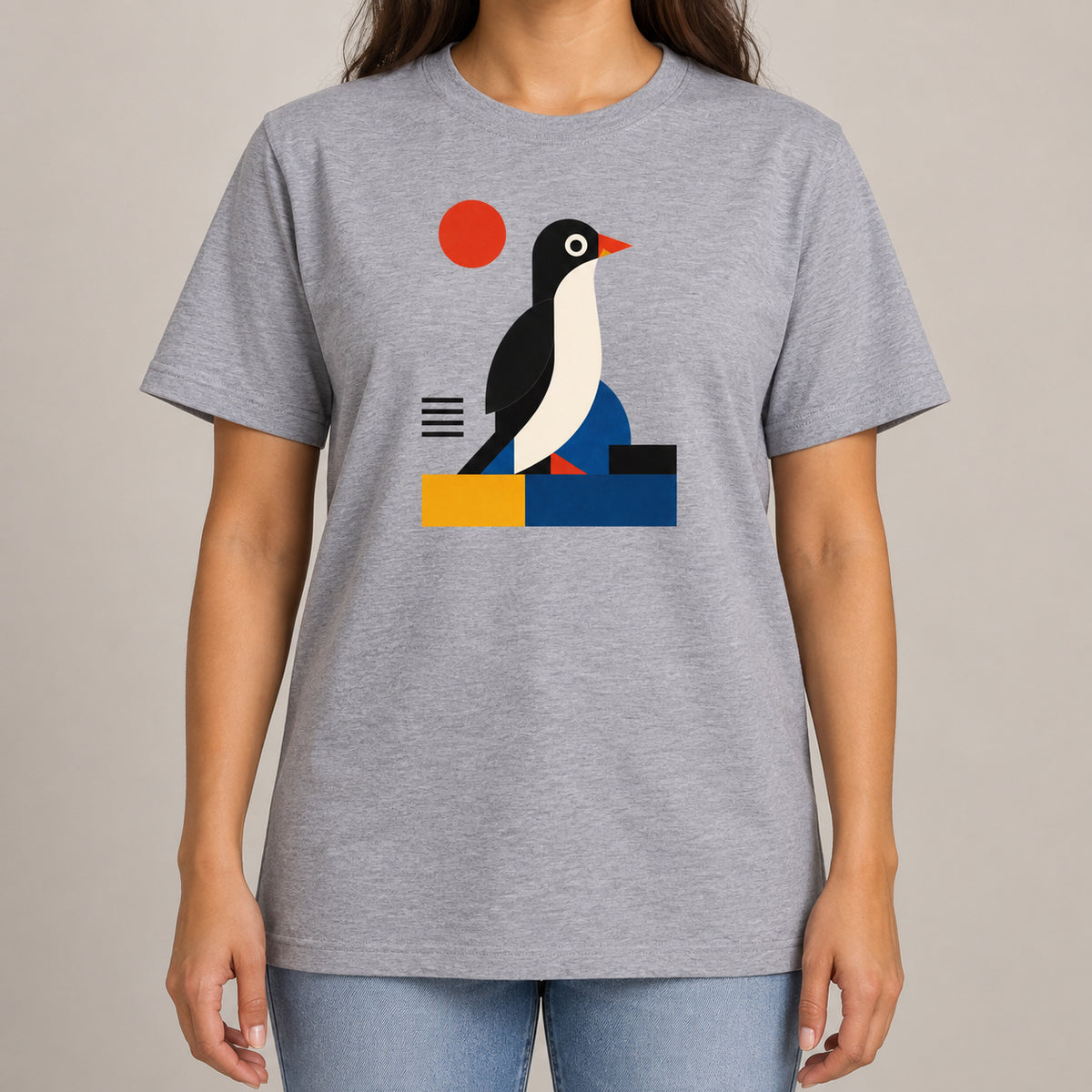 Penguin Profile Adult Unisex T-shirt - Modern Menagerie Range lead image