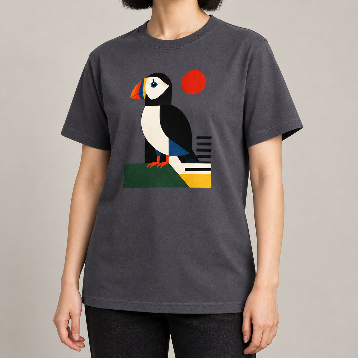 Puffin Perch Adult Unisex T-shirt - Modern Menagerie Range lead image