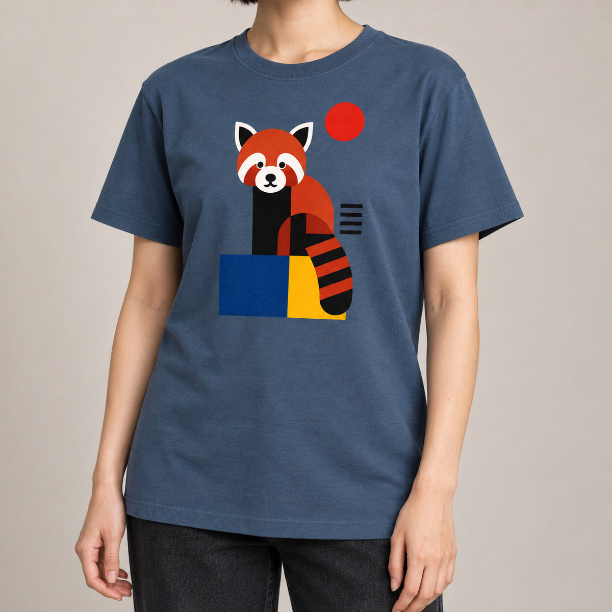 Red Panda Poise Adult Unisex T-shirt - Modern Menagerie Range lead image