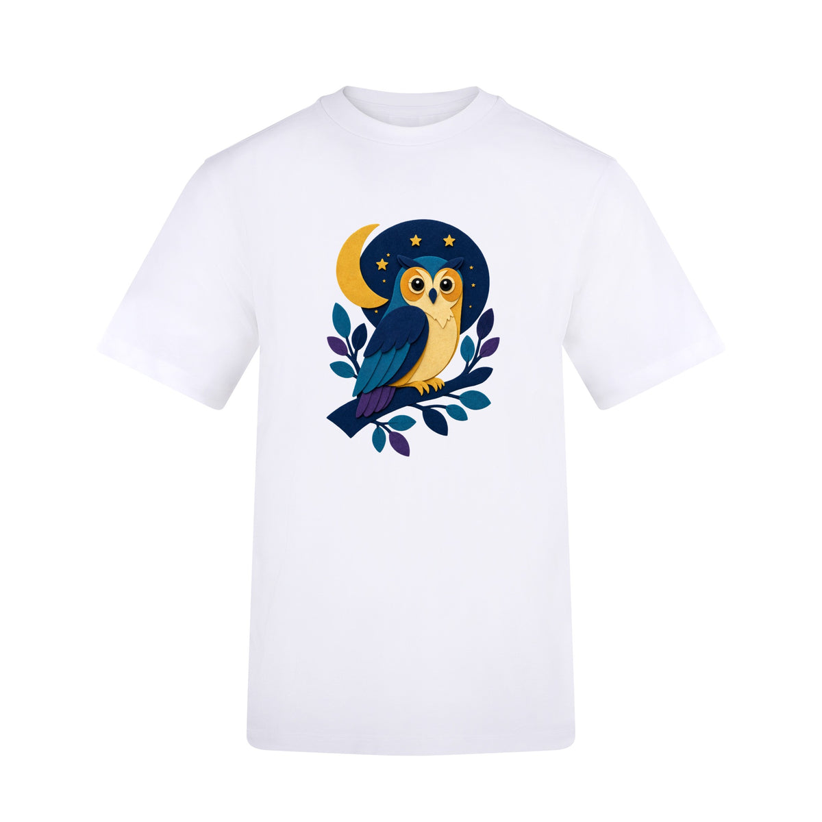 Owl in the Moonlight Adult Unisex T-shirt - Felt & Fauna Range