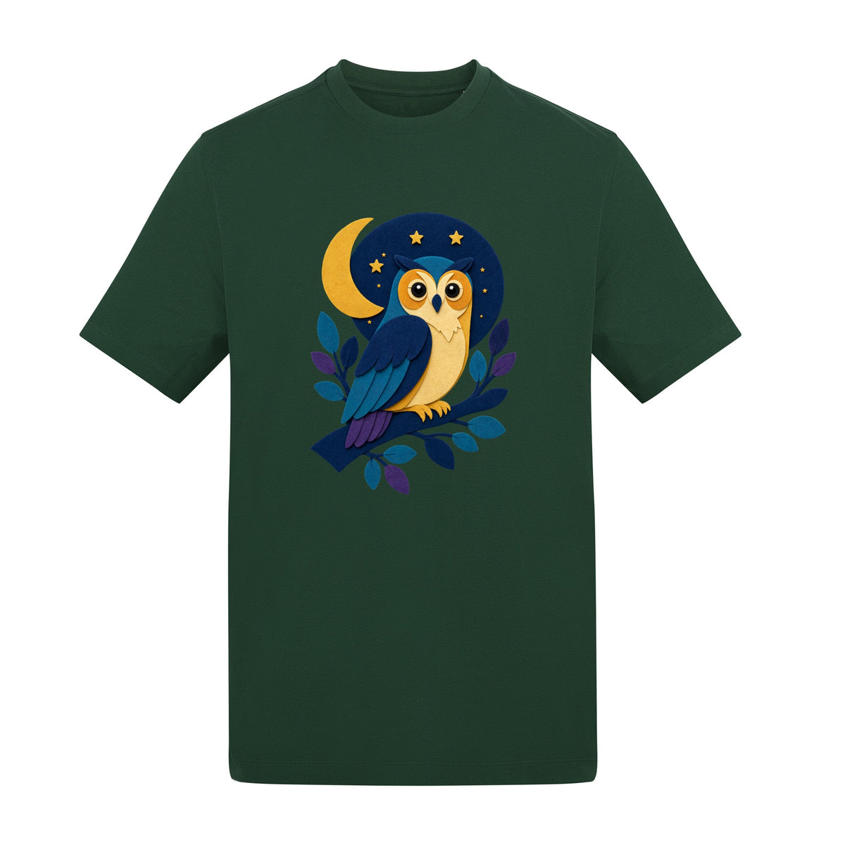 Owl in the Moonlight Adult Unisex T-shirt - Felt & Fauna Range