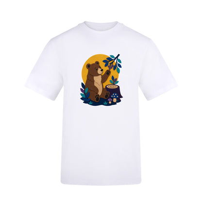 Bear's Woodland Wave Adult Unisex T-shirt - Felt & Fauna Range