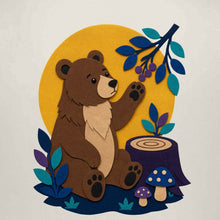 Bear's Woodland Wave Adult Unisex T-shirt - Felt & Fauna Range gallery image 2