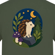 Hedgehog Under the Stars Adult Unisex T-shirt - Felt & Fauna Range gallery image 2
