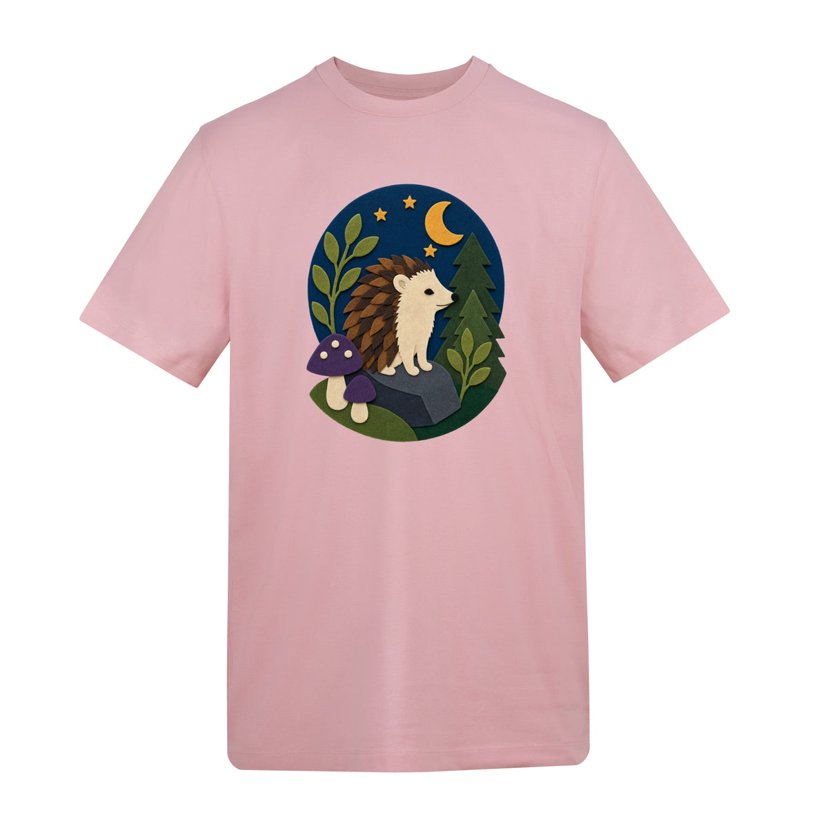 Hedgehog Under the Stars Adult Unisex T-shirt - Felt & Fauna Range
