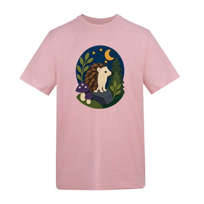 Hedgehog Under the Stars Adult Unisex T-shirt - Felt & Fauna Range