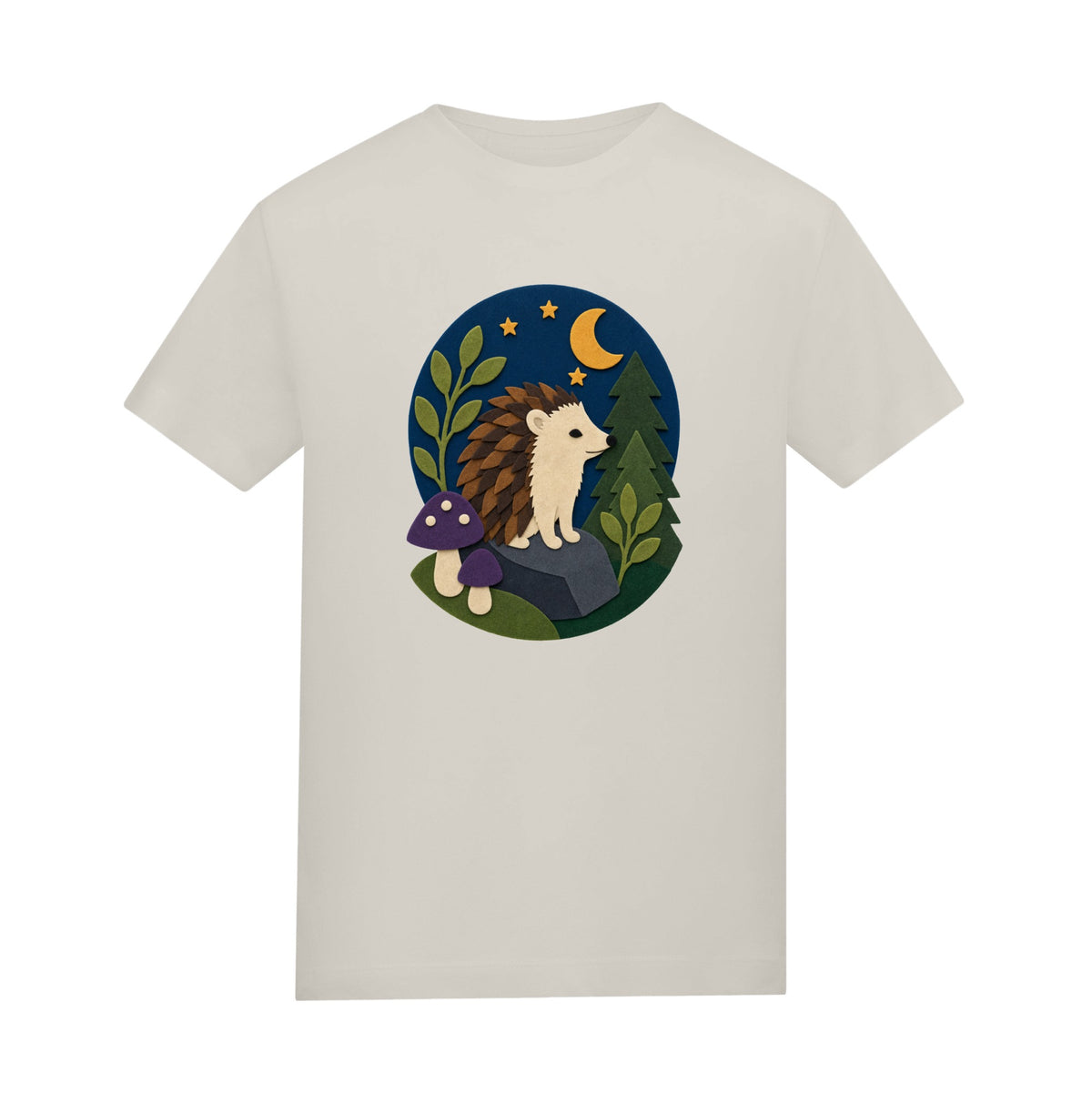 Hedgehog Under the Stars Adult Unisex T-shirt - Felt & Fauna Range