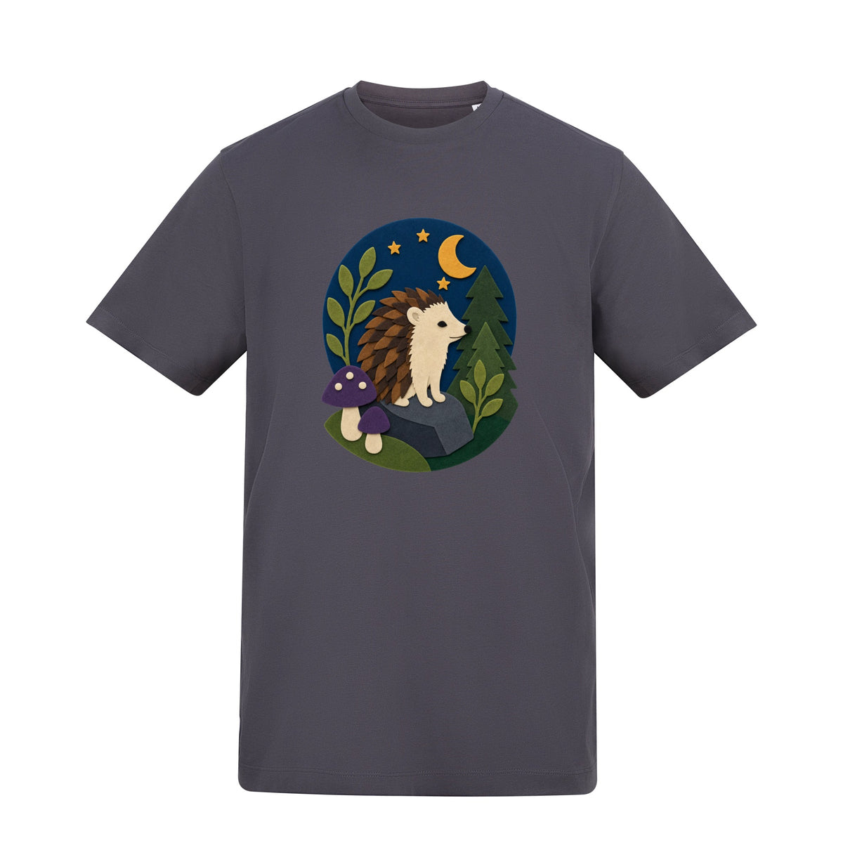 Hedgehog Under the Stars Adult Unisex T-shirt - Felt & Fauna Range