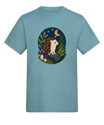 Hedgehog Under the Stars Adult Unisex T-shirt - Felt & Fauna Range