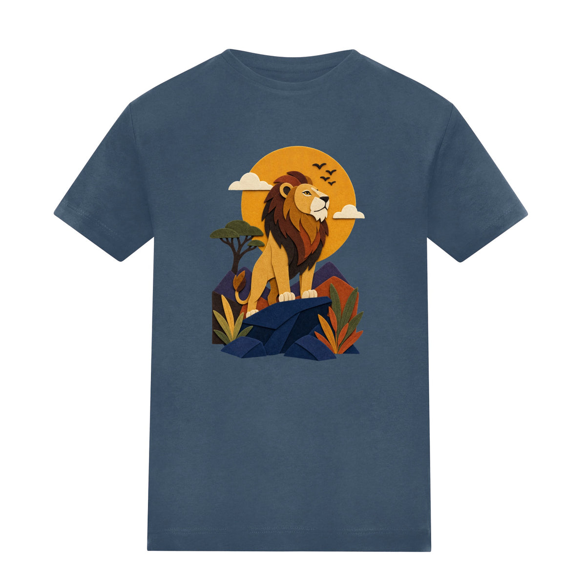 Lion on the Lookout Adult Unisex T-shirt - Felt & Fauna Range