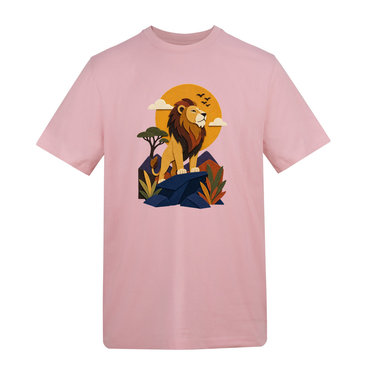 Lion on the Lookout Adult Unisex T-shirt - Felt & Fauna Range