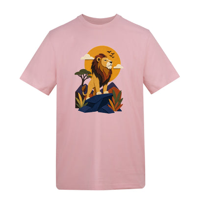 Lion on the Lookout Adult Unisex T-shirt - Felt & Fauna Range