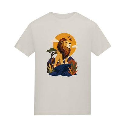 Lion on the Lookout Adult Unisex T-shirt - Felt & Fauna Range