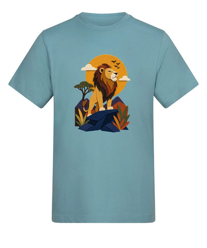 Lion on the Lookout Adult Unisex T-shirt - Felt & Fauna Range