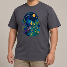 Peacock at Midnight Adult Unisex T-shirt - Felt & Fauna Range lead image
