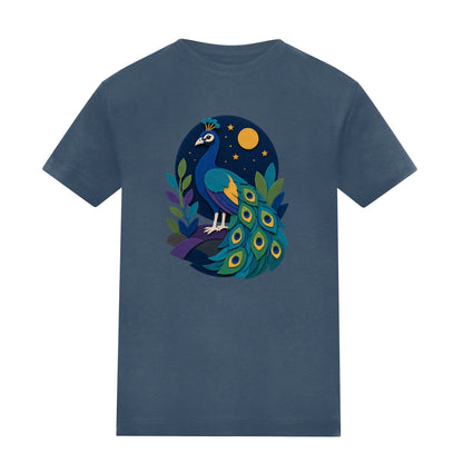 Peacock at Midnight Adult Unisex T-shirt - Felt & Fauna Range